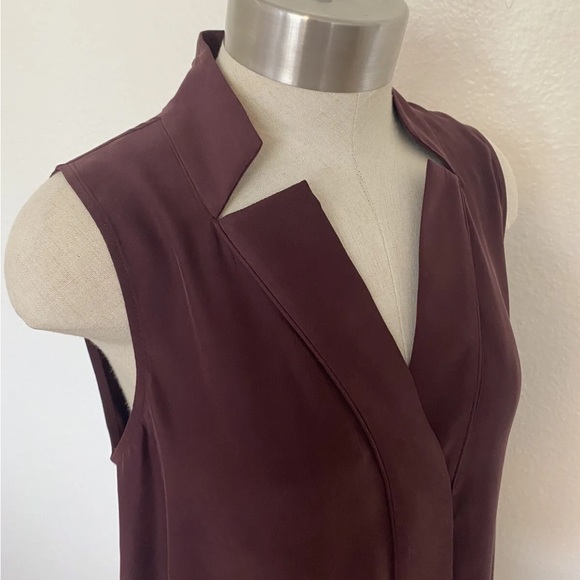 FRAME  100% Silk Sleeveless Top in Bordeaux - Size S/P - Picture 2 of 7